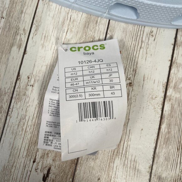 CROCS Baya Men\'s 12 Light Blue Slip-On Waterproof Comfort Shoe Clog Sandal NWT main image 9